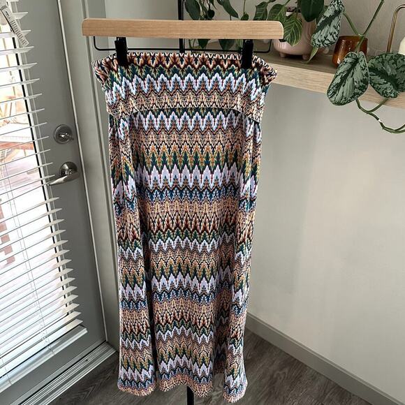 Lily Rose Boho Maxi Skirt Size M Foldover Waistband - Picture 1 of 5